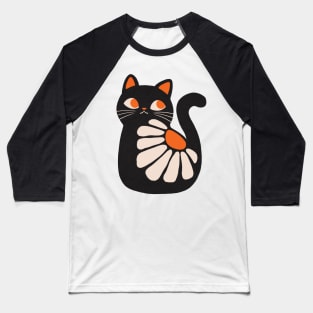 Boho Black Cat Baseball T-Shirt